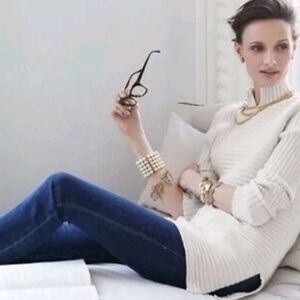 CAbi Cream Turtleneck Sweater